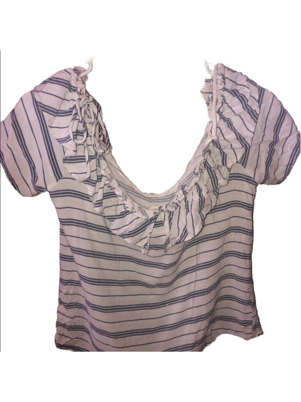 Miss Love Striped Off the Shoulder Top